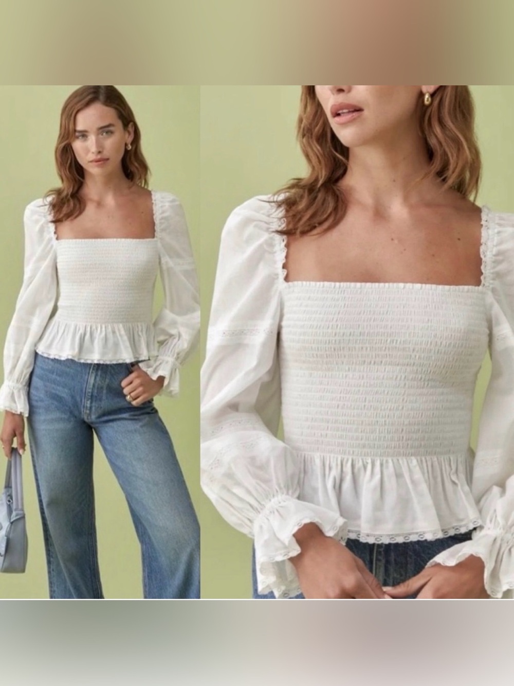 Reformation Roland Top in white size L